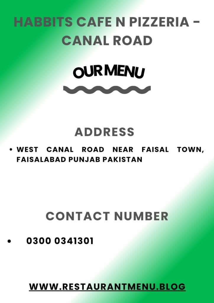 Habbits Cafe & Pizzeria Menu