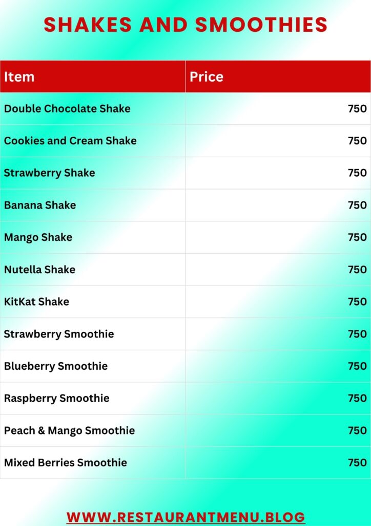 Deejos Menu
