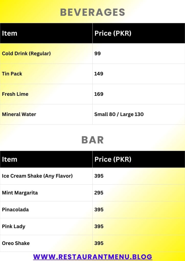 Baba Tikkah Menu