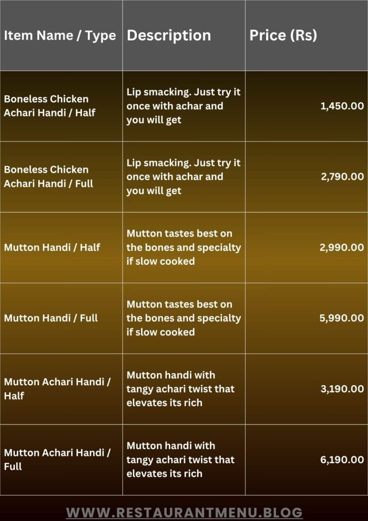 Salt'n Pepper Menu