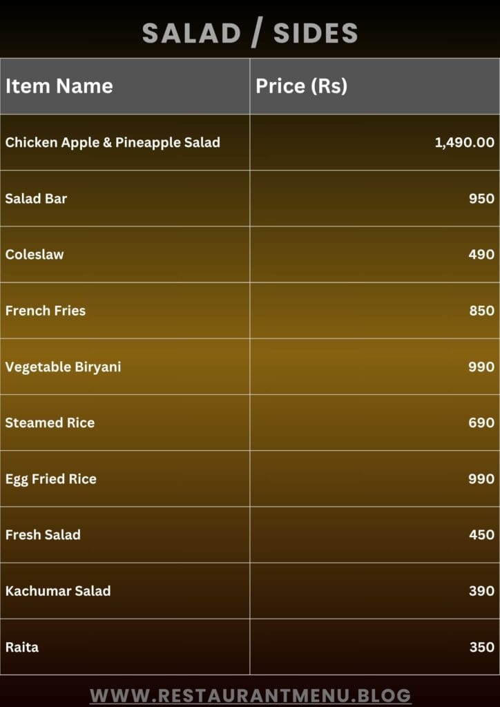Salt'n Pepper Menu