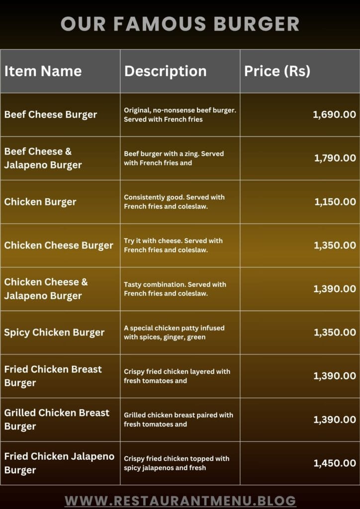 Salt'n Pepper Menu