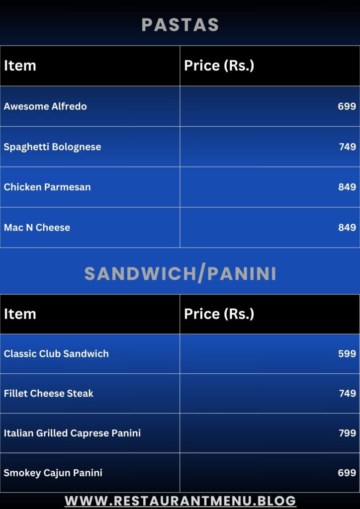 Lord's Menu