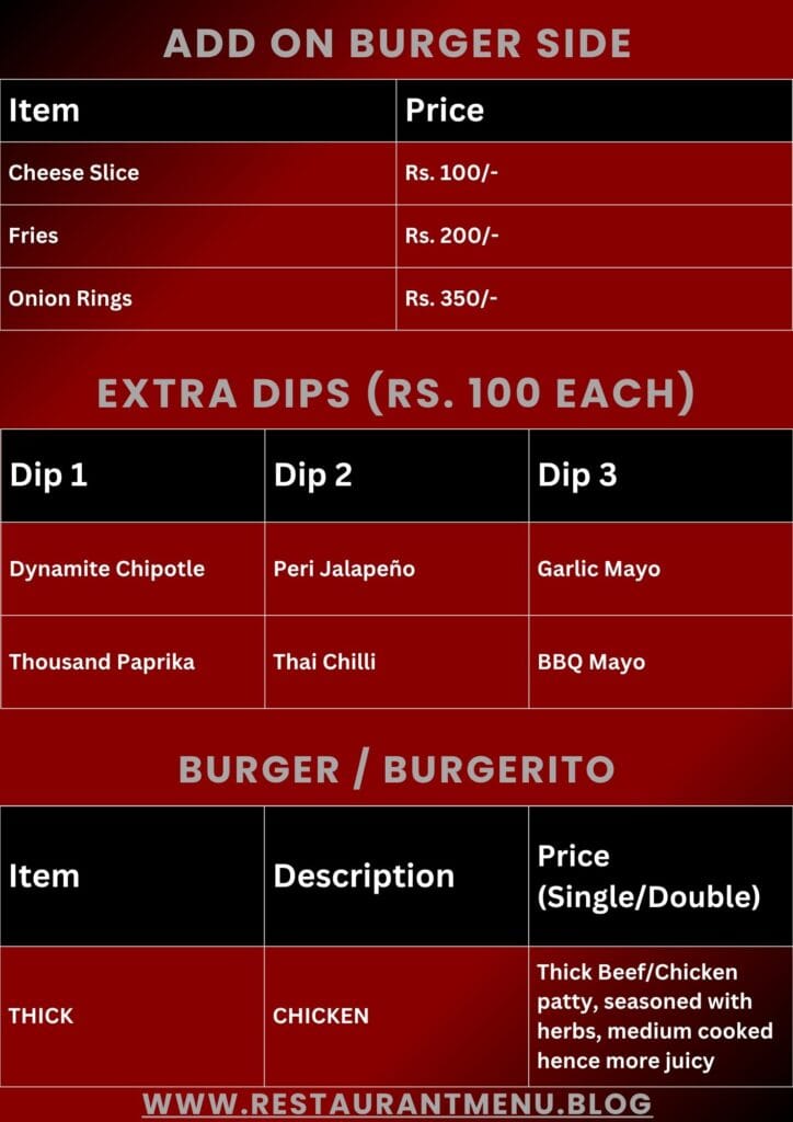 Steak Away Menu