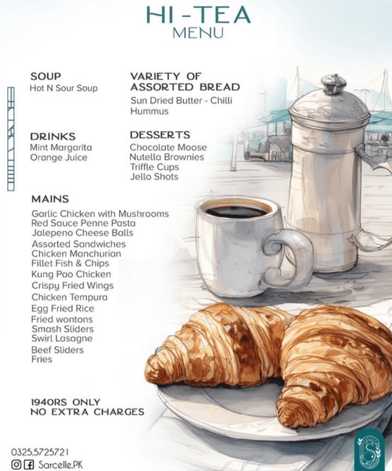 Sarcelle Menu