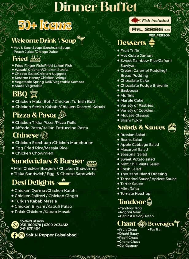 Salt'n Pepper Menu