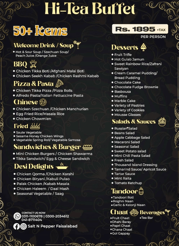 Salt'n Pepper Menu