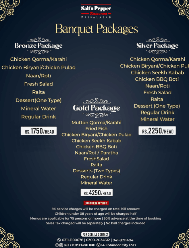 Salt'n Pepper Menu