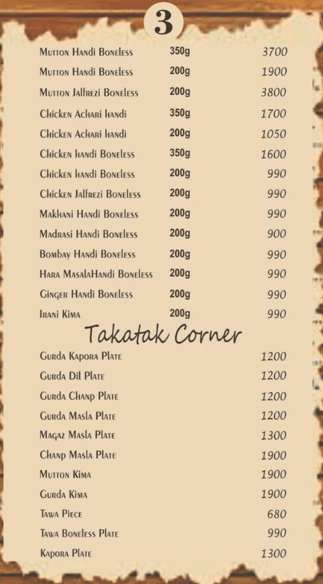 Cafe Huqa Pani Menu