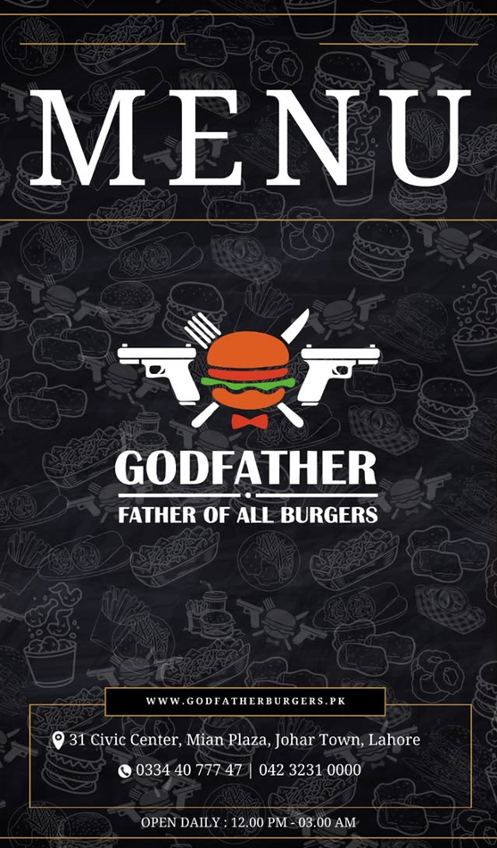 Godfather Burgers Restaurant Menu