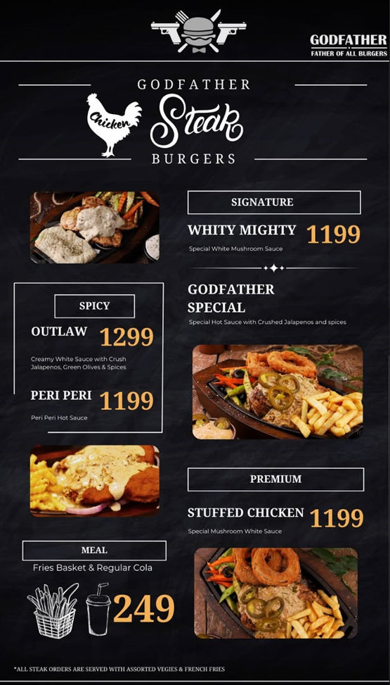 Godfather Burgers Menu