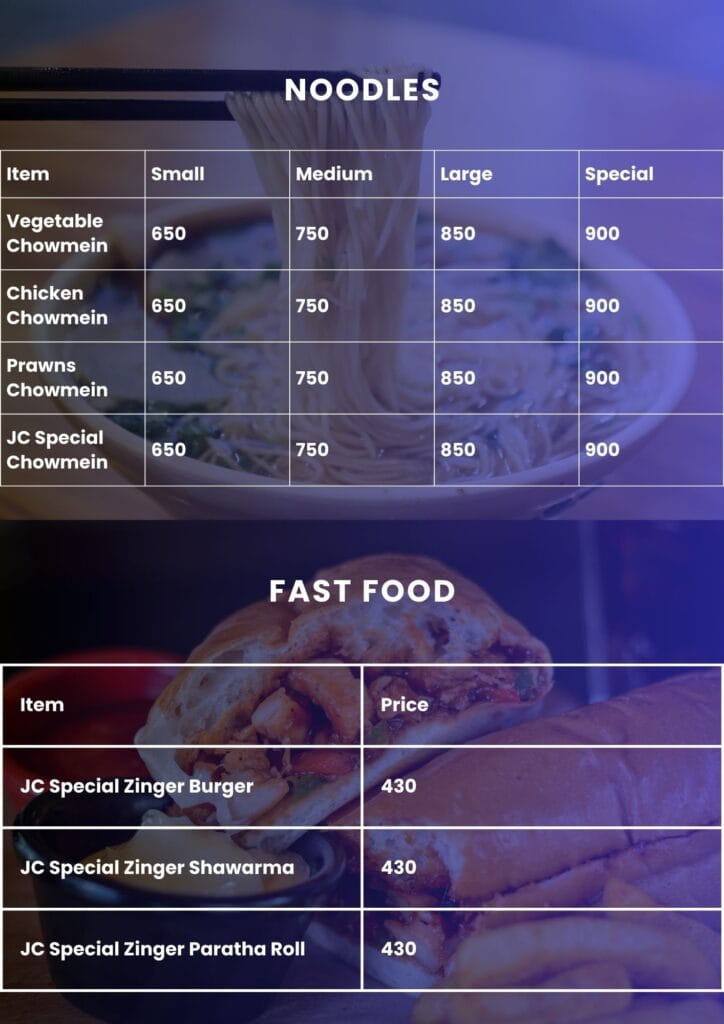 Jalandhari Chatkhara Menu