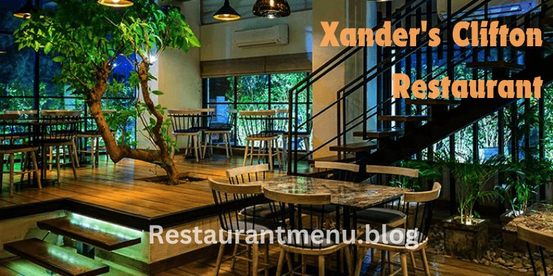 Xander's Clifton Restaurant Menu