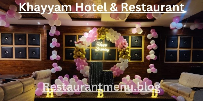 Khayyam Hotel & Restaurant Menu - Jail Rd