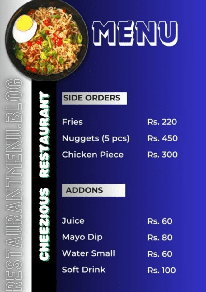 Cheezious (J3) Menu