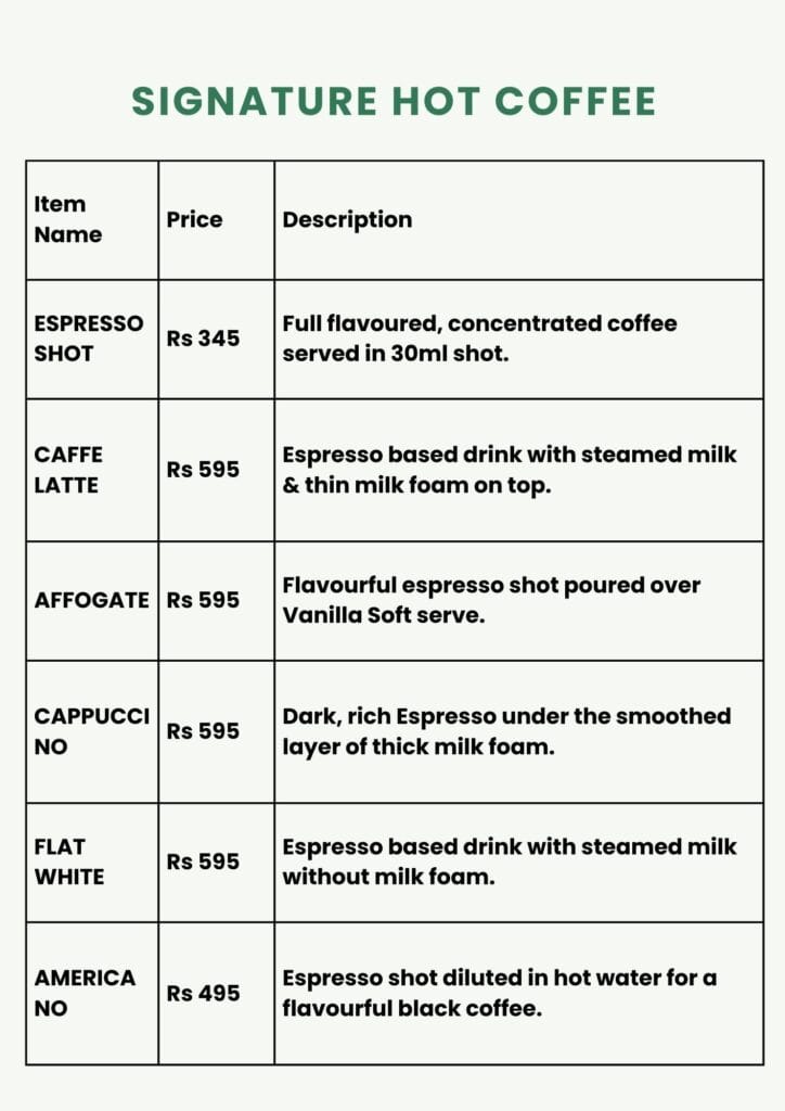 Kurtos Menu