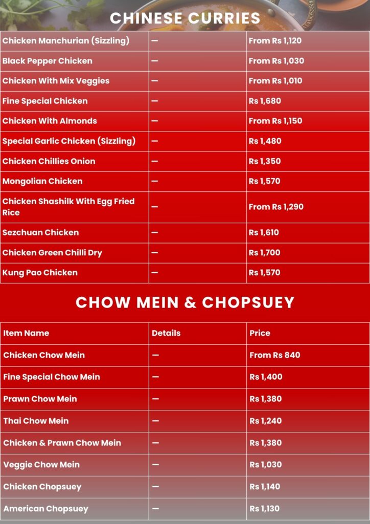 Pizza Family Menu