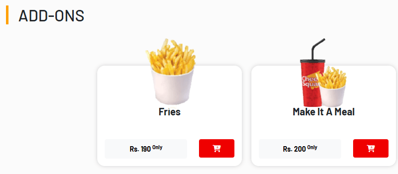 Cheese Menu