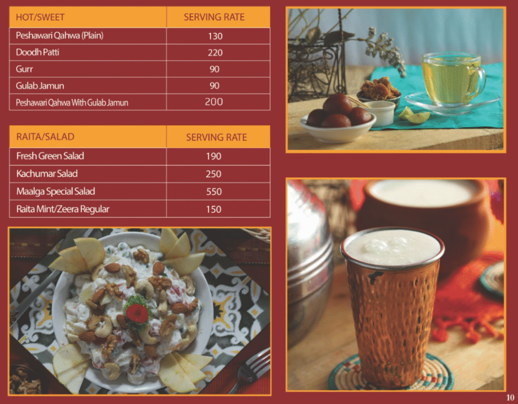 Maalga Afghan Menu