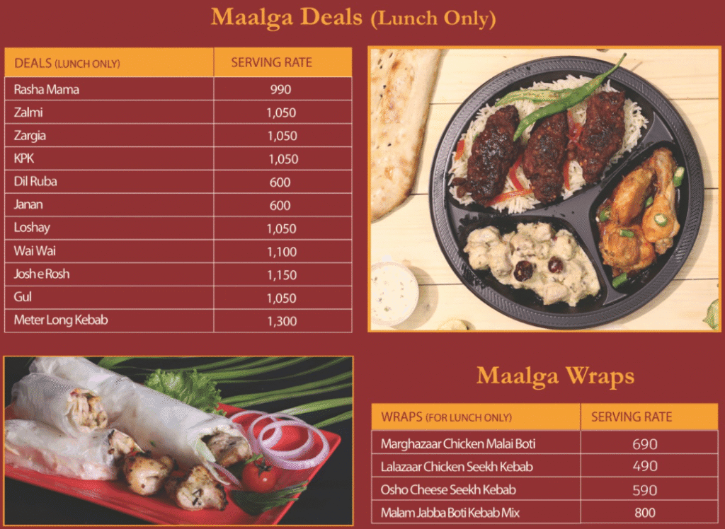 Maalga Afghan Menu
