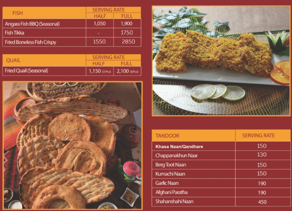 Maalga Afghan Menu