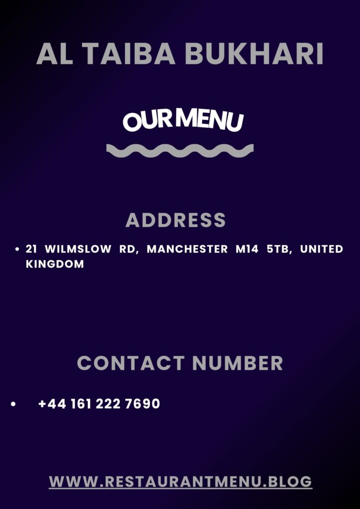 Al Taiba Bukhari Restaurant Menu