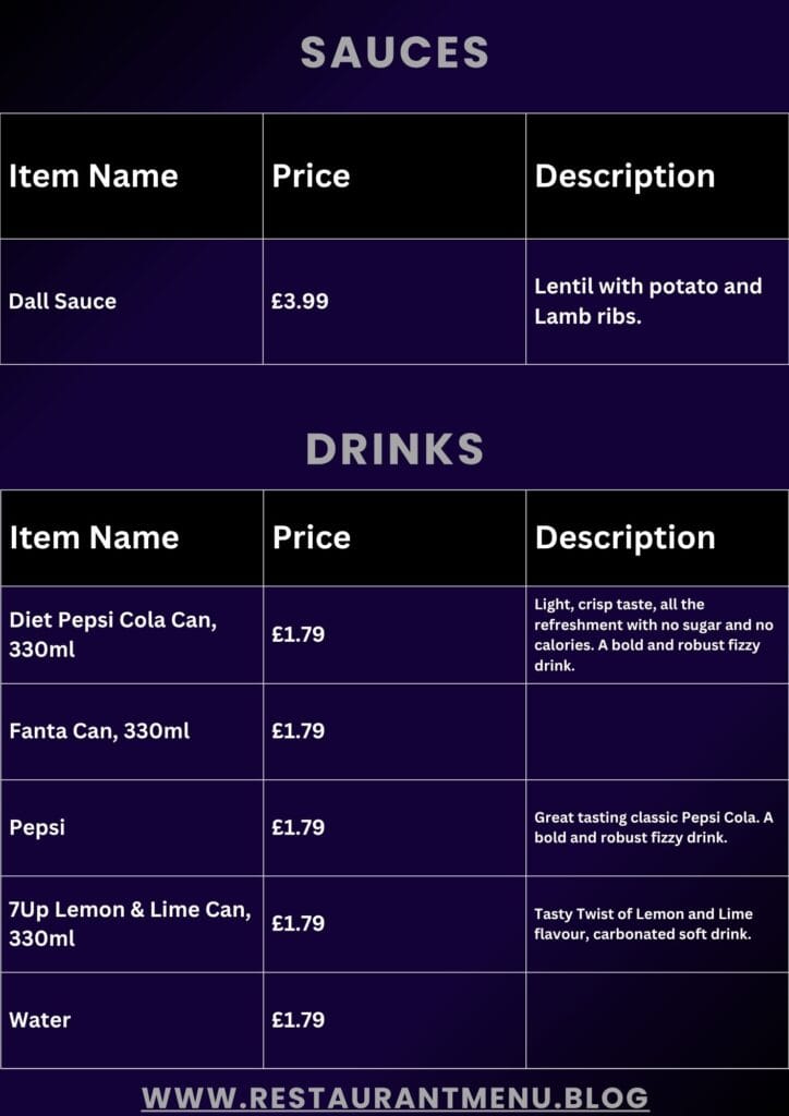 Al Taiba Bukhari Menu