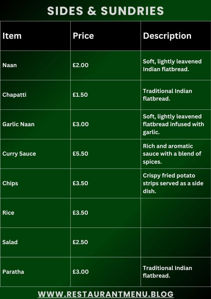 Al-Madina Menu