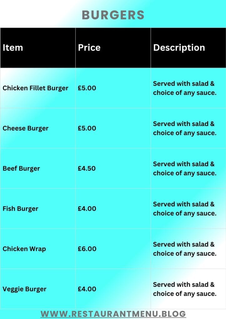 Al Safa Takeaway Menu