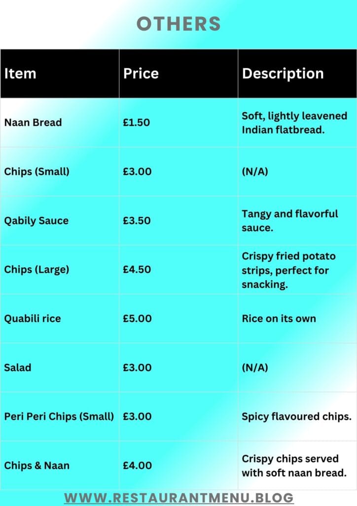 Al Safa Takeaway Menu