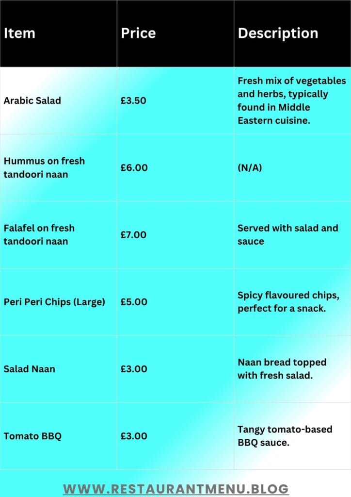 Al Safa Takeaway Menu