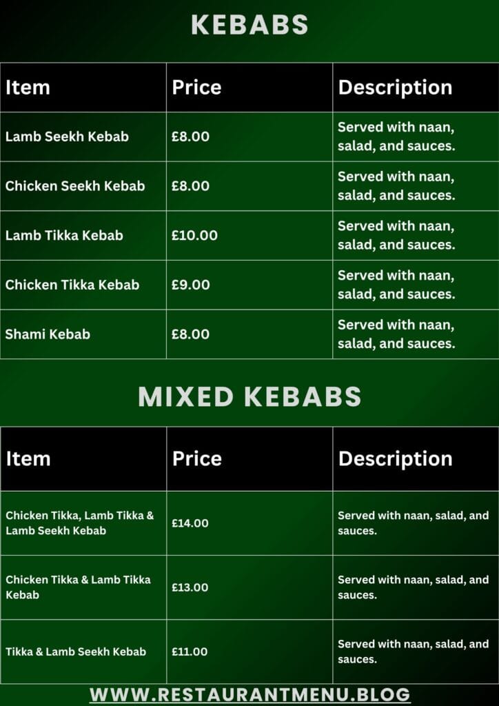 Al-Madina Menu