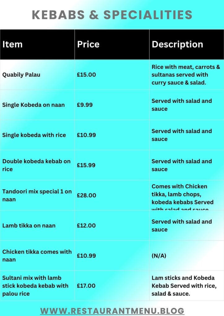 Al Safa Takeaway Menu