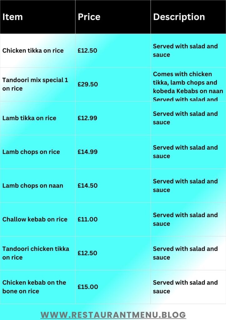Al Safa Takeaway Menu