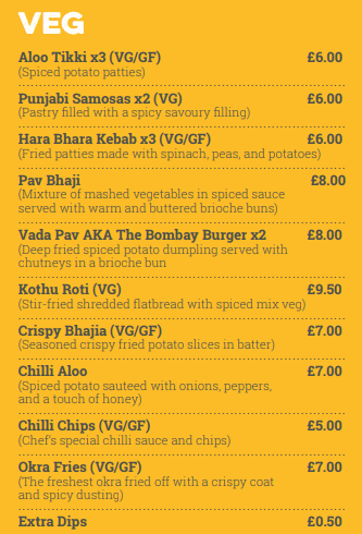 Chit 'N' Chaat Rusholme Menu