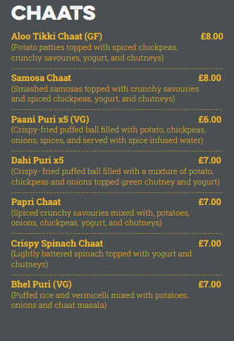 Chit 'N' Chaat Rusholme Menu