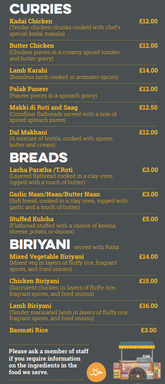 Chit 'N' Chaat Rusholme Menu