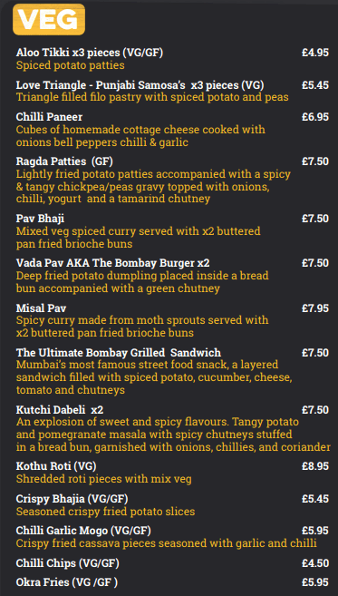 Chit 'N' Chaat Rusholme Menu