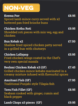 Chit 'N' Chaat Rusholme Menu