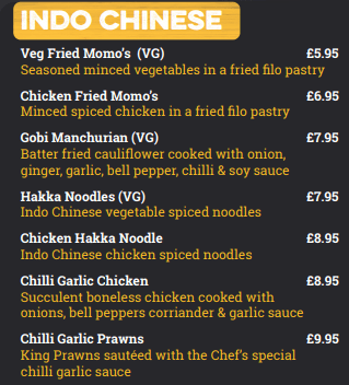 Chit 'N' Chaat Rusholme Menu