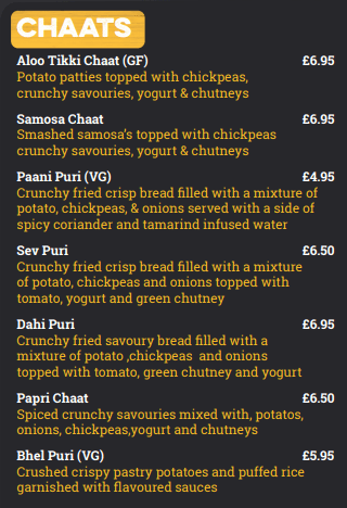 Chit 'N' Chaat Rusholme Menu