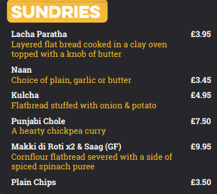 Chit 'N' Chaat Rusholme Menu