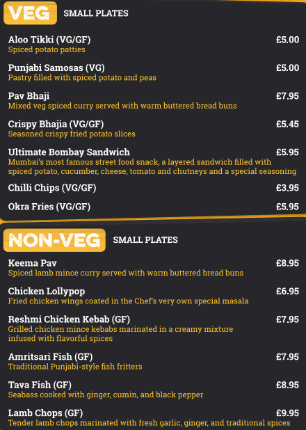 Chit 'N' Chaat Rusholme Menu