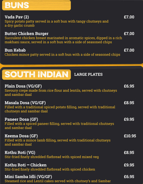 Chit 'N' Chaat Rusholme Menu