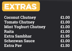 Chit 'N' Chaat Rusholme Menu