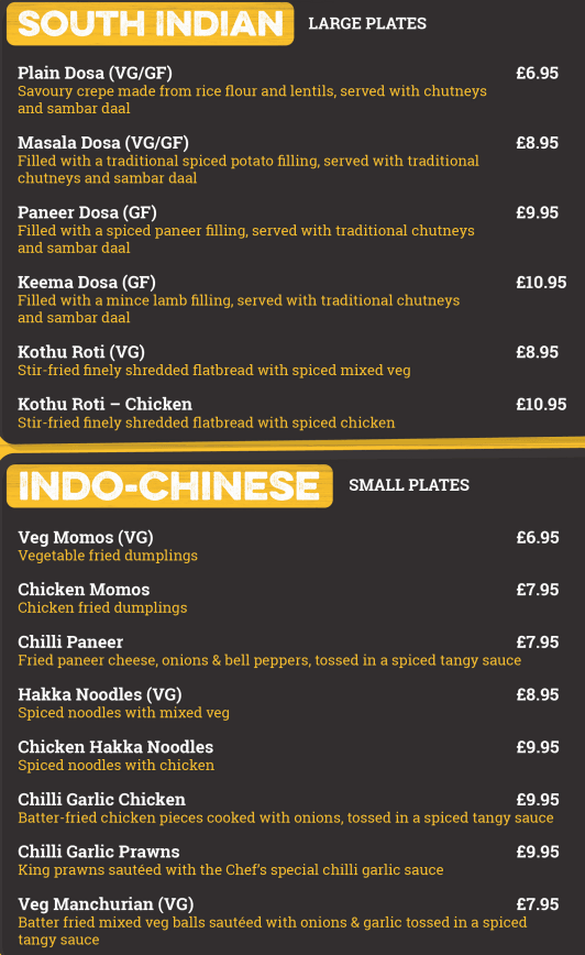 Chit 'N' Chaat Rusholme Menu