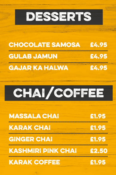 Chit 'N' Chaat Rusholme Menu