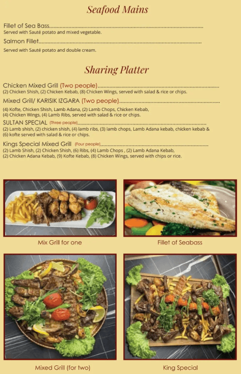 Sultanahmet Grill Menu