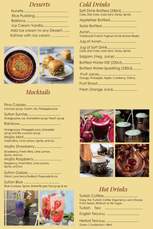 Sultanahmet Grill Menu